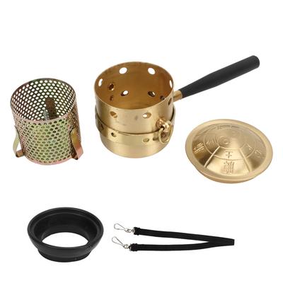 Moxibustion Copper Cone Burner Reduce Soreness Moxibustion Box Set with Insulated Handle for