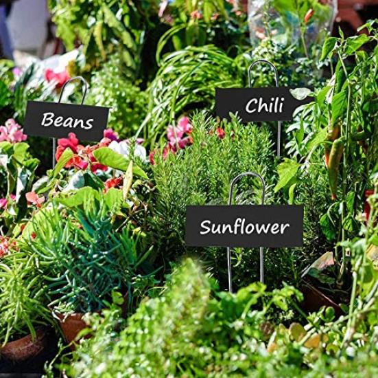 30 Metal Plant Weatherproof Garden Reusable Nursery Tags for Vegetables Herbs Flowers Black Pieces, Labels, Markers, Greenhouse,