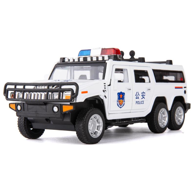 1:32 High Simulation Hummer Lengthen Polices Car Model Diecast Toy Vehicles Alloy Toy Car Kid Toys Christmas A201