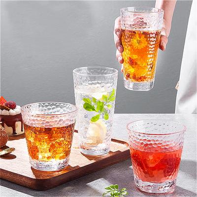300ml/320ml/330ml Glasbecher mit Hammerstruktur Kalte Haushalts-Wasserbecher Hitzebeständiger Teetasse Einfacher Getränkebecher Kaltgetränkebecher