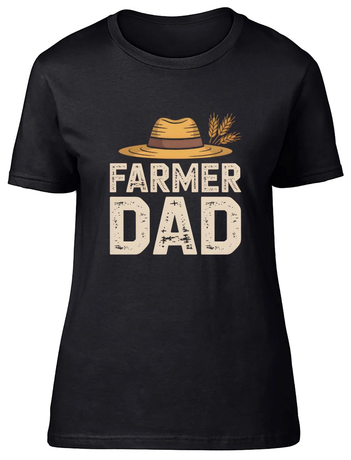 Farmer Dad Farming Lover Womens T-Shirt Ladies Gift Tee L