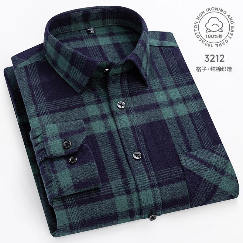 11XL / 160KG Flannel Shirts Men Large Size Plaid Long Sleeve 100% Cotton Checked Elegant Shirts Man Casual Clothes Plus Oversize