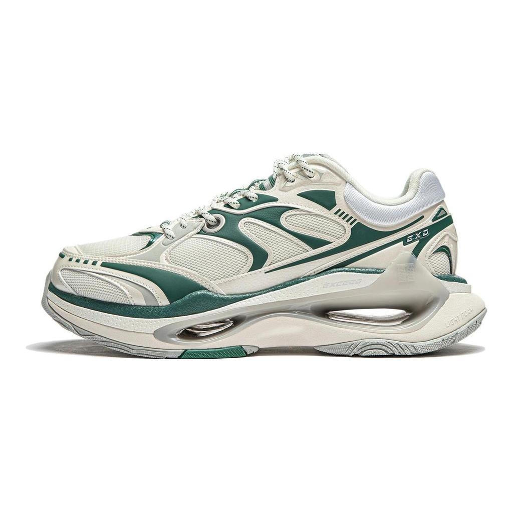 Li Ning Exceed Infinity Slip Resistant Abrasion Resistant Low top Casual Shoes Women's Beige Green AZGT004-5