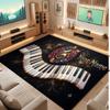 Music Theme Soft Crystal Velvet Rug Custom Name & Text Print Non Slip Floor Rug for Bedroom Living Room