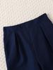 British Style Girls' Three-Piece Suit: Dark Blue Vest, White Long-Sleeve Shirt, Dress Pants