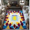 Aston Villa Football Print Crystal Velvet Rug, Comfortable Water Absorbent Non Slip Indoor Floor Carpet