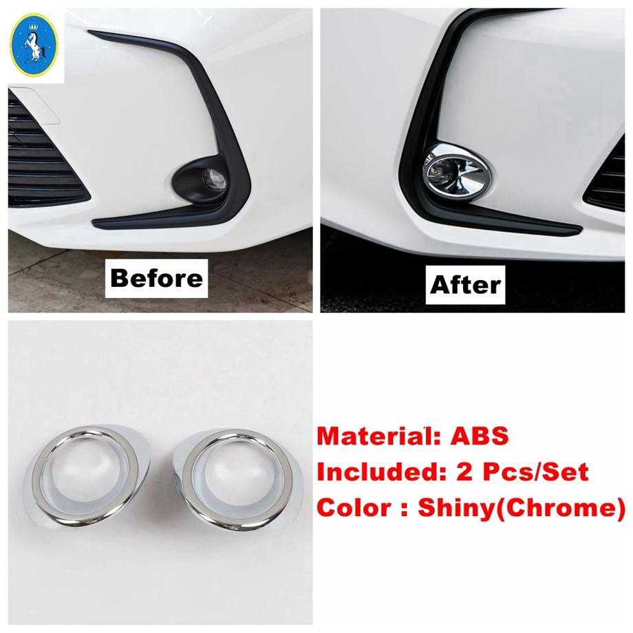 Fit For Toyota Corolla  - 2025 Chrome / Carbon Fiber Auto Front Fog Lights Foglight Lamps Ring Decor Cover Trim Accessories
