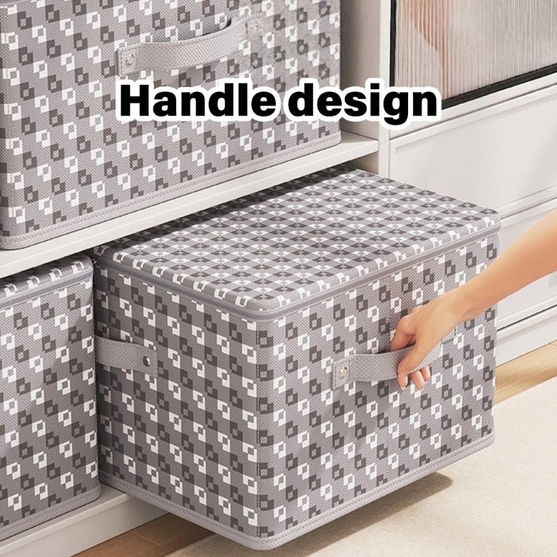 Zippered Foldable Organizers Bin For Clothes Storage User friendly Nonwovens Fabric Durable Foldable Home Use