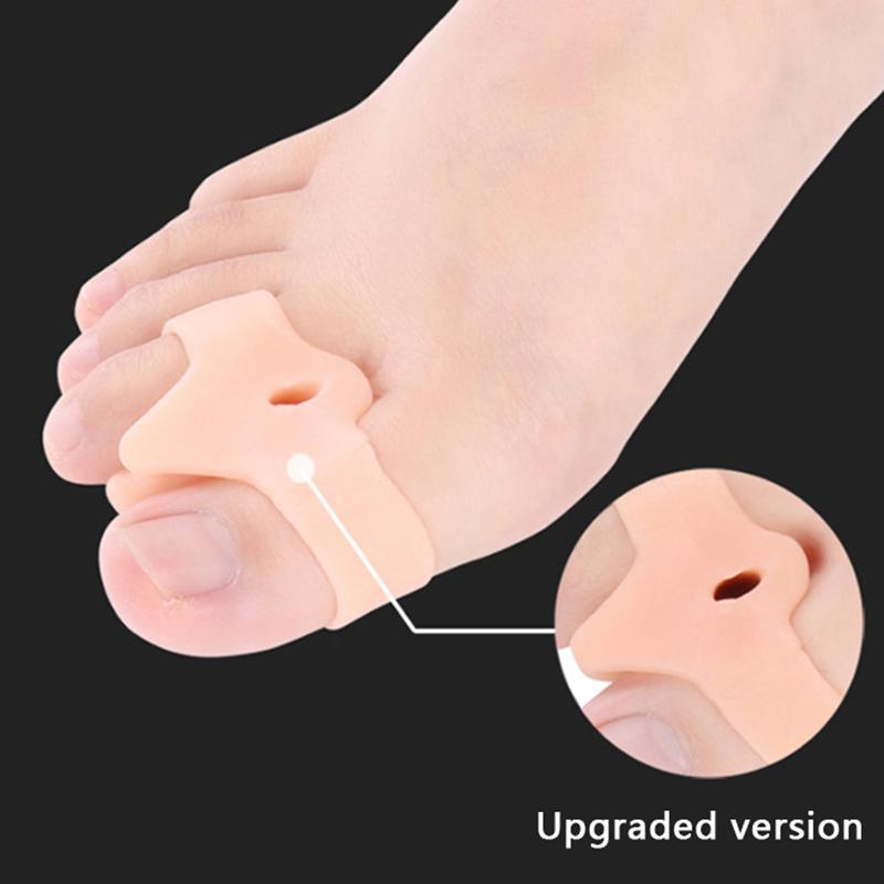 2Pcs Silicone Gel Double Ring Thumb Corrector Bunion Foot Toe  Protector Separator Finger Straightener Adjuster