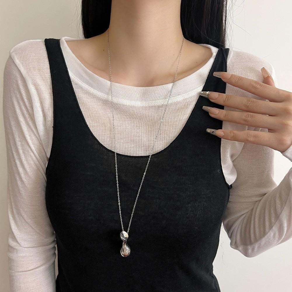 Temperament Long Sweater Chain Retro Fashion Jewelry Portable Water Bottle Pendant Necklace  Lady