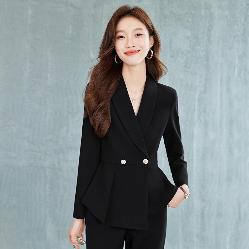 Elegant Professional Skirt Suit for Autumn & Spring - Ideal for Front Desk Managers & Interviews