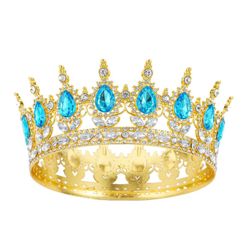 

Alloy Baroque Round Crown Headwear Wedding Dress Accessories Birthday and Coming of Age Round Crown Hair Accessories