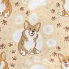 Royal Samt Stoff Polyester Zum Nähen - Motiv Corgi-Hund Und Pfoten