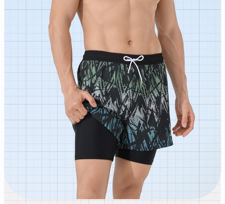 Xtep Men's Professional Sports Double Layer Swimming Shorts