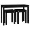 Vidaxl Nesting Tables, 3 Pcs, Black, Solid Pine Wood