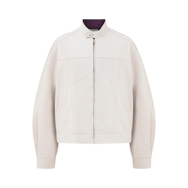 QIYOU Autumn 2025 Retro Japanese Unisex Stand Collar Bomber Jacket