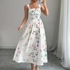 2026 European and American New Halter Suspenders, Temperament Printing To Win Fashionable Long Dresses