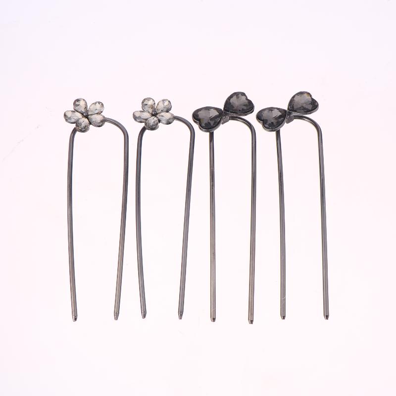 2Pcs Vintage Ancient Style Flower U-Shaped Hairpin Temperament Bow Hair Sticks Fairy Retro Hair Accessories Girl Gifts