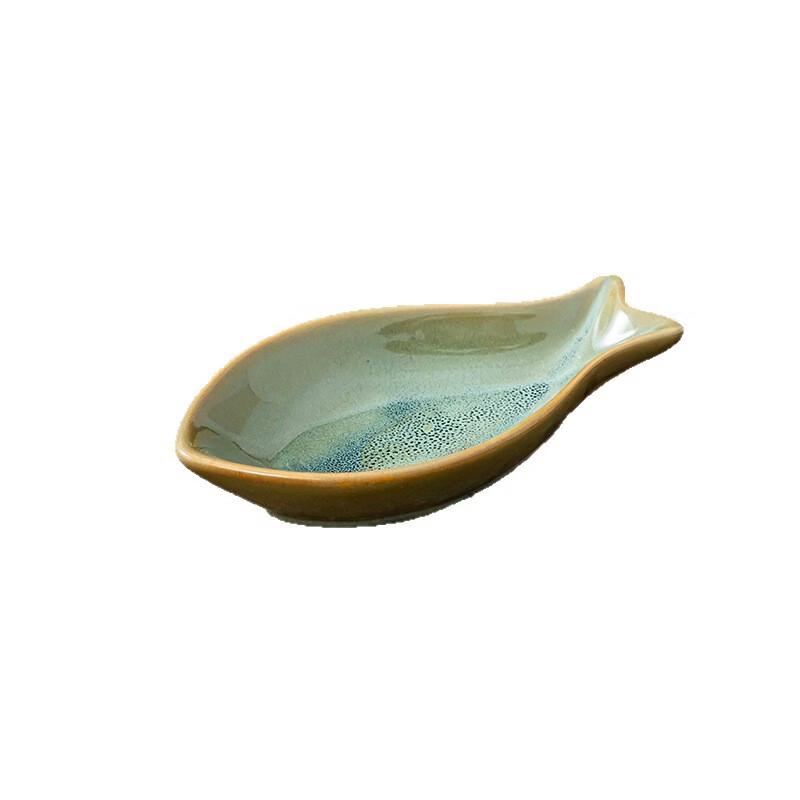 Ru Han Ceramic Underglaze Fish Snack Dish Set (3-Pack)