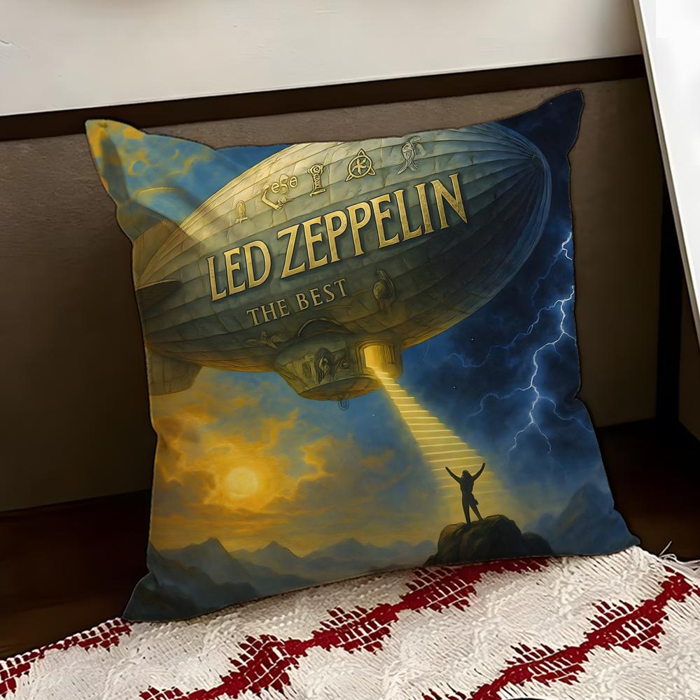 

Band LLed ZZeppelin Cushion Cover Reversible Soft Durable Pillow Cover Home Car MultiScene Use for Daily Comfort 30X30cm