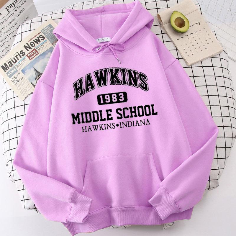 Alphabet School 1983 Printed Hoodie Autumn/Winter Sweatshirt Hip-Hop Casual Trendy Print