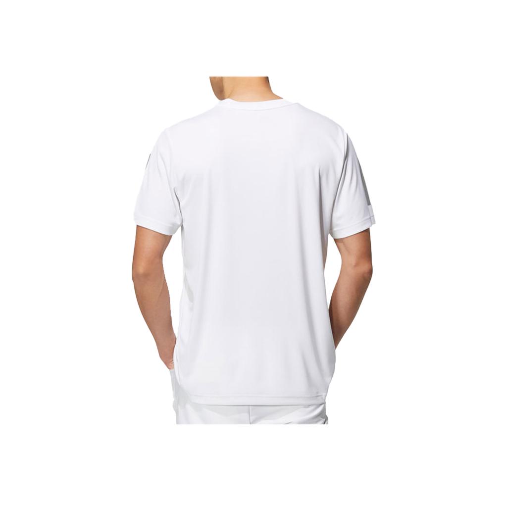 Adidas Aeroready Core T-Shirt With Striped Cuffs Casual Breathable Crew Neck Short Sleeve Men Tops White HS9040