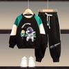 Autumn Winter Plus Velvet Thick Sets Boys Padded Sweater Pants Suit Warm Sports Outfit Children's Sports Clothes 2Pcs