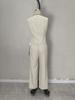 Oversized Padded Blazer Vest Set with Elastic Suit Pants for Women Summer Fashion