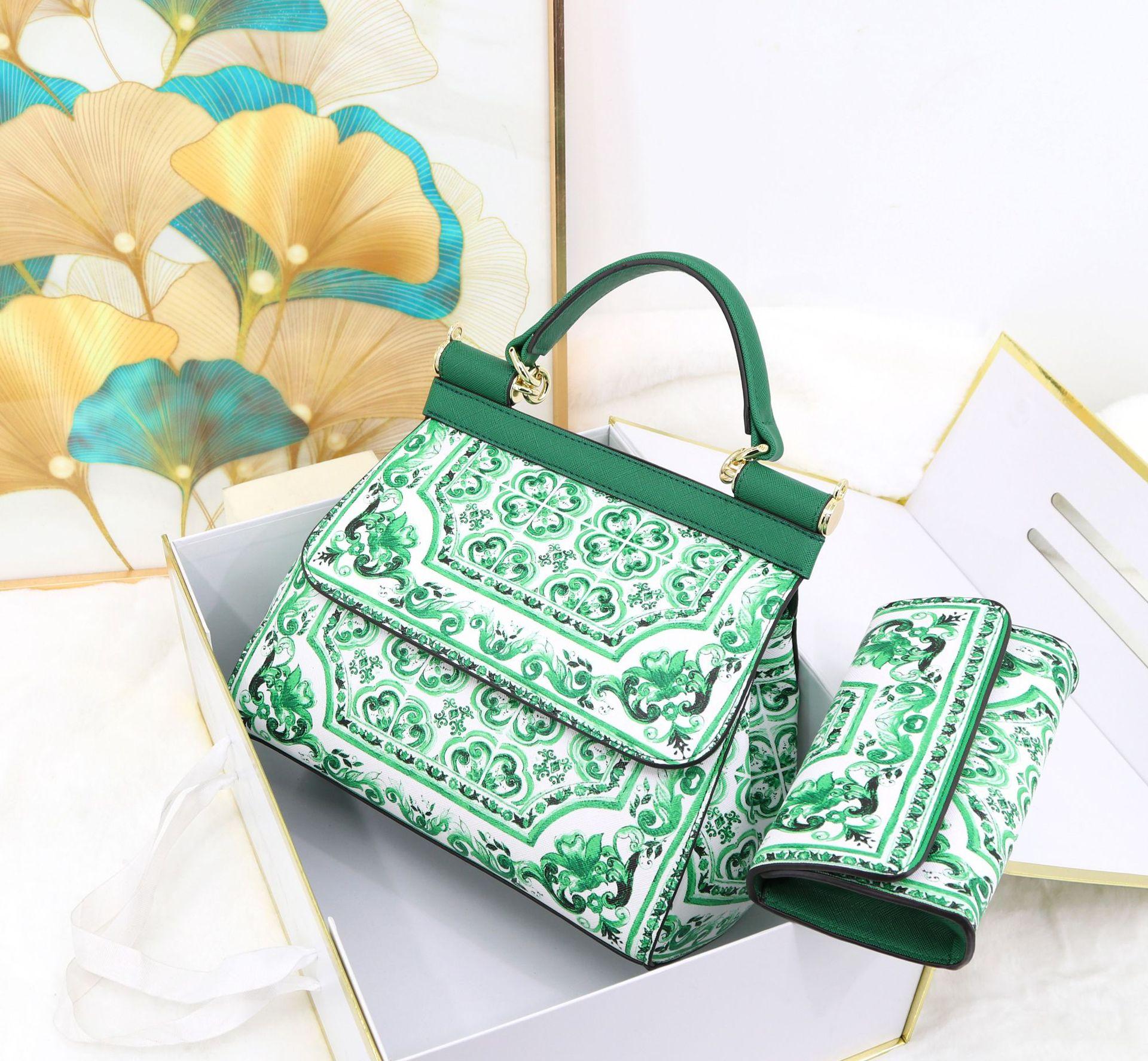 Женская сумка Изысканная сумка с принтом Высокая текстура Стильная вещь Женская сумка L28cm*H22.5+13cm*w15