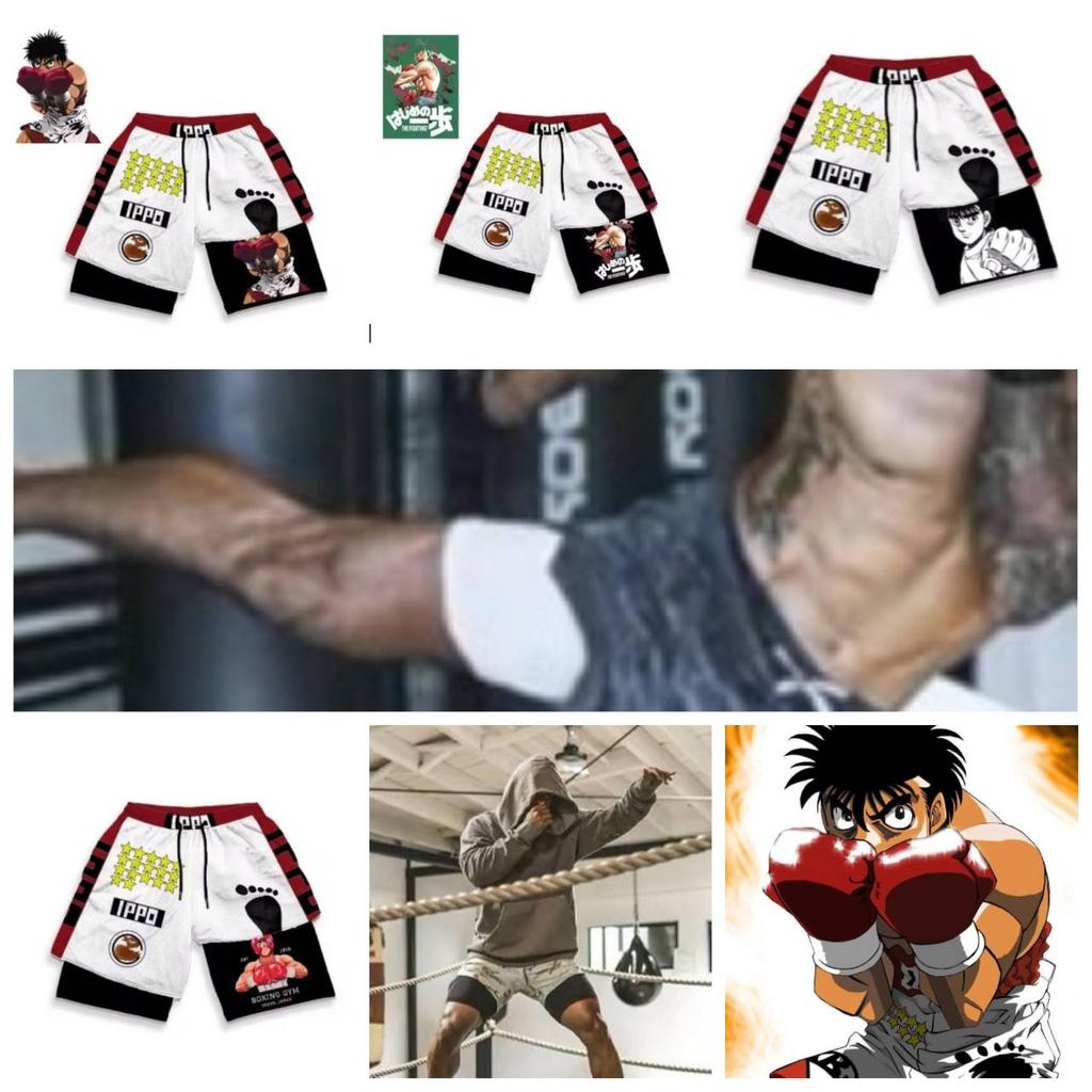 Anime IPPO Muay Thai Kickbox MMA Smíšená bojová umění Šortky Anime Muži Ženy Unisex Dvouvrstvé Rychleschnoucí Prodyšné Sportovní Posilovna Fitness Cvičení