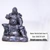 Figur des Kriegsgottes Guan Yu im chinesischen Stil: Handgefertigtes Naturrost-Desktop-Ornament für Wohnzimmer oder Arbeitszimmer
