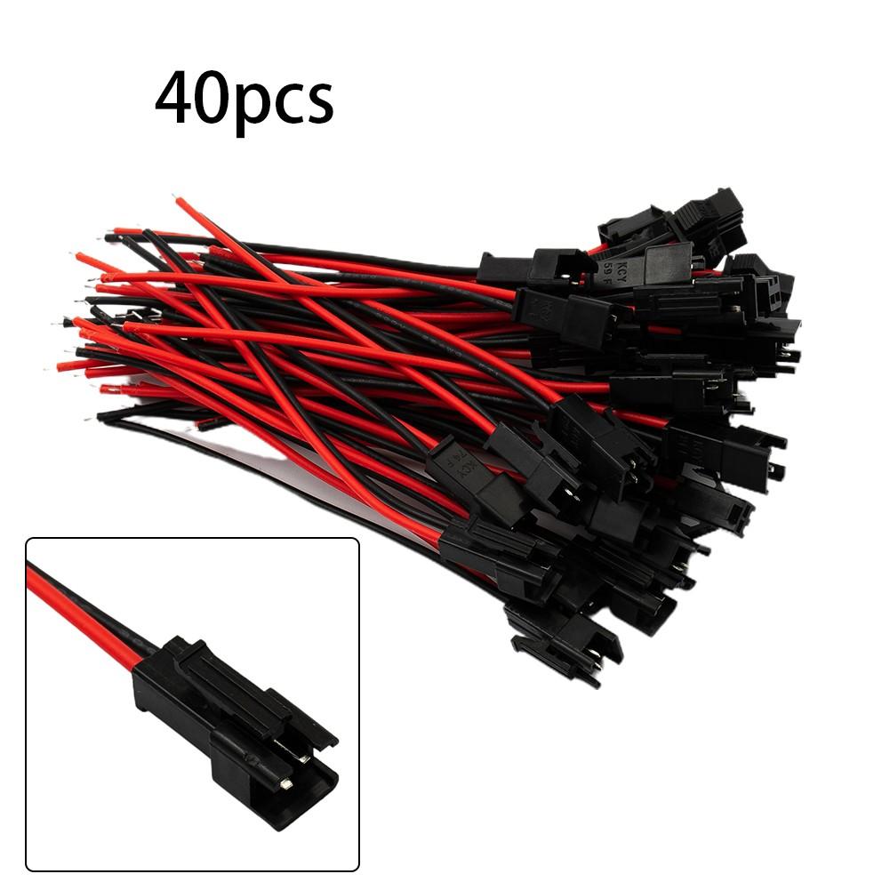 

Black Connector SM Connector Male Replacement 2Pin 40pcs Accessories