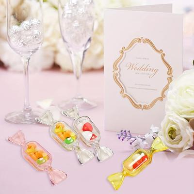20pcs Cute Candy Shaped Jewelry Box Mini Clear Ring Organizer Portable Travel Party Storage Gift Boxes Supplies