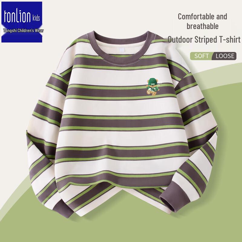 TonLion Boys  Striped Long Sleeve T-Shirt 130