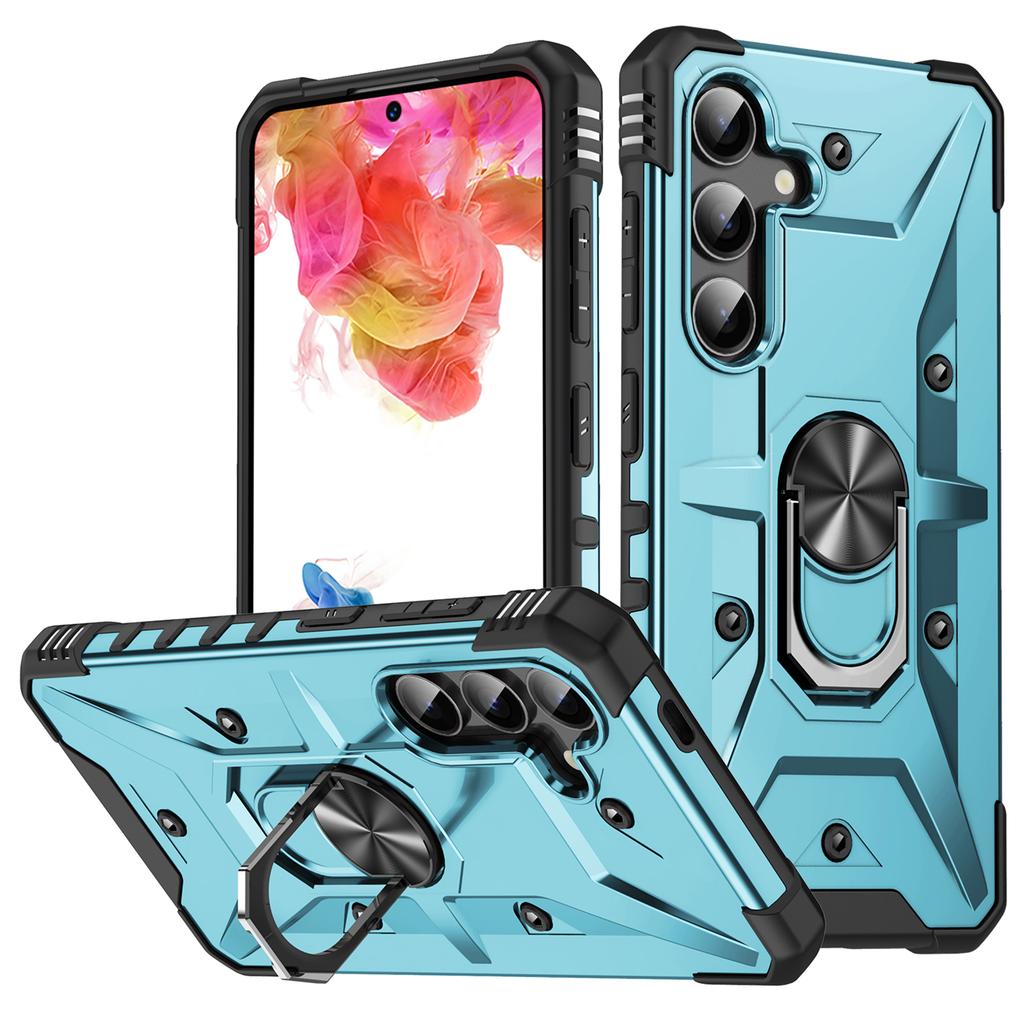 For Samsung Galaxy S25 Case PC+ TPU Anti-Drop Phone Cover with Ring Kickstand