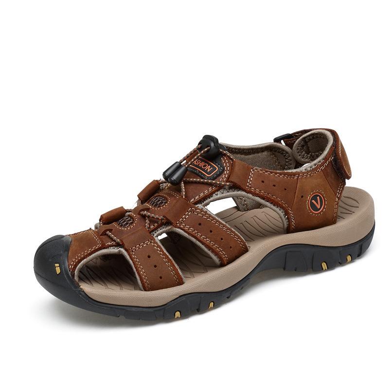 Large Size Sandals Summer New Men's Hollow Breathable Cool Slippers Outdoor Bag Head Beach Shoes 47