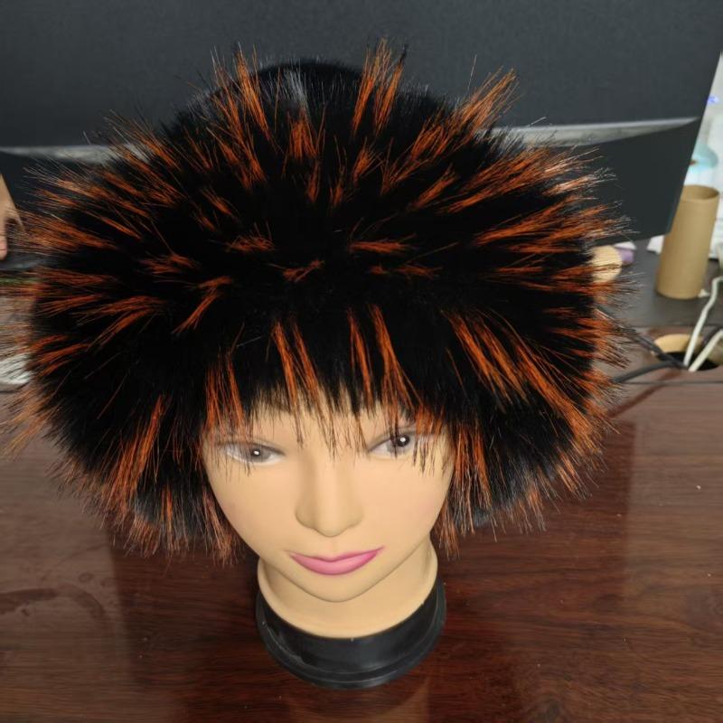 Faux Fox Fur Warm and Fashionable Fishing Mongolian Hat That Makes Your Face Look Smaller. Fur Hat Made of Leather.