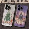 Atmosphere Christmas Tree Phone Case For iPhone 17 16 15 14 13 12 11 Pro Max XR XS MAX 7 8 PLUS MINI INS Gift Transparent Cover