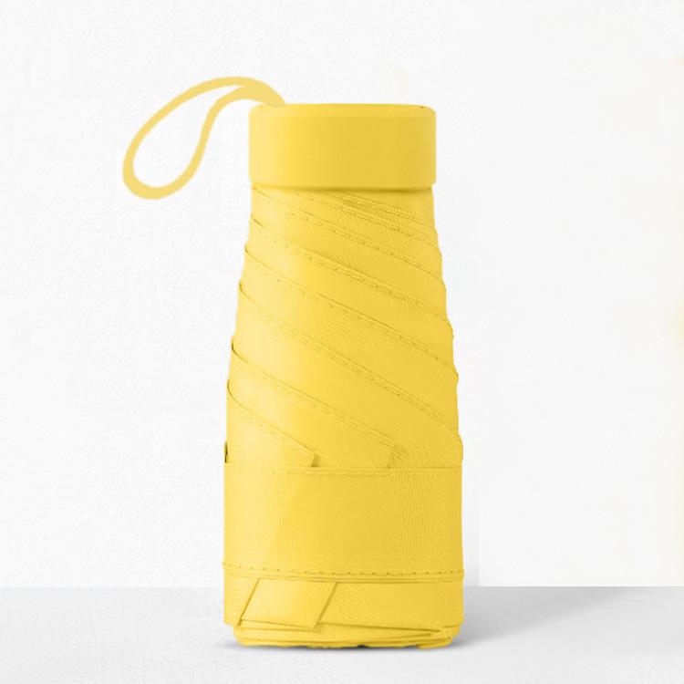 New Macaron Color Five-Fold Ultra-Light Sun Protection Compact Mini Umbrella with Buckle Handle