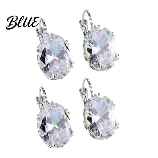 Unique Design Earrings 46024 Pairs Teardrop Lightweight Sparkling Cubic Drop