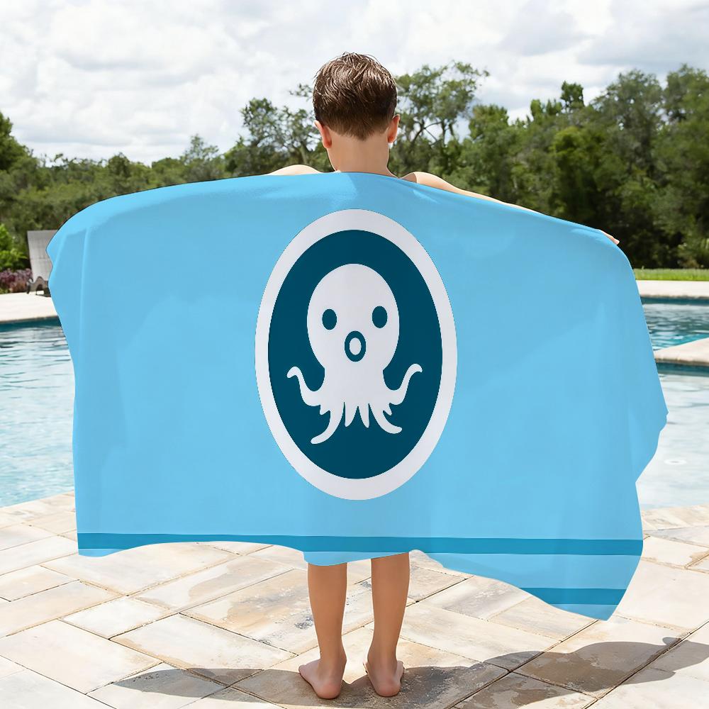 Blaues O-Octonauts Logo Handtuch Schnelltrocknende Strandhandtücher Sind Geeignet Für Schwimmbäder Camping Yoga Und Das Fitnessstudio