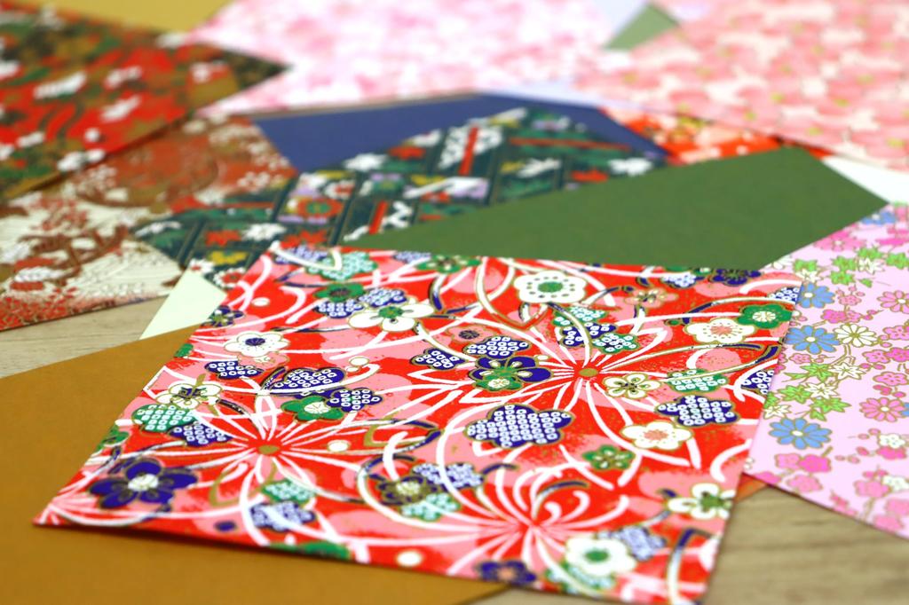 Traditional Japanese Chiyogami Paper x 12 (12 cm)