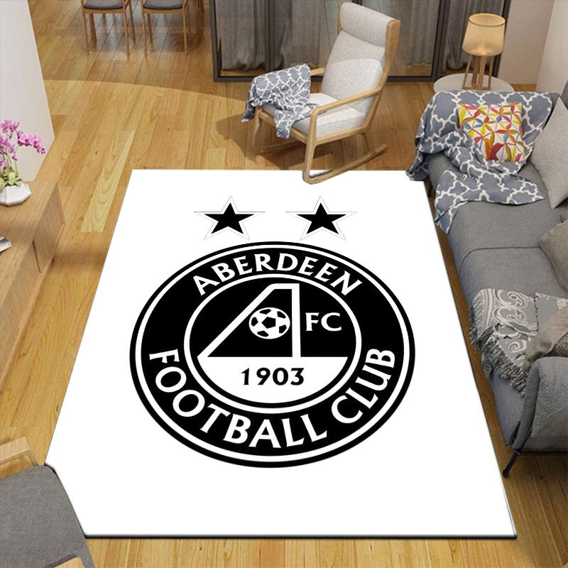 Aberdeen FC Home Sofa Decoration for Living Room & Bedroom, Non‑Slip Play Flannel Floor Mat for Game Room