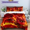 Ninjago Fire Battle Print 3Pcs Bedding Set,Duvet Cover with 2 Bedro,Pillowcase Home Birthday Gift