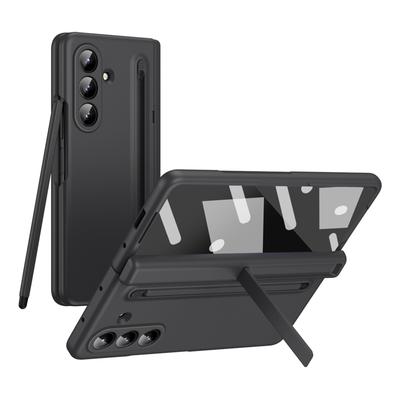 For Samsung Galaxy Z Fold7 5G Case Kickstand PC Phone Back Cover with Stylus and Tempered Glass Film