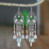 Long Earrings Round Oil Drop Small Flowers Multilayer Beads Colorful Alloy Birthday Gift Jinyu