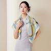 100% Mulberry Silk Square Scarf Double-sided Print Light Luxury Shawl Women Mom Fashion Accessory