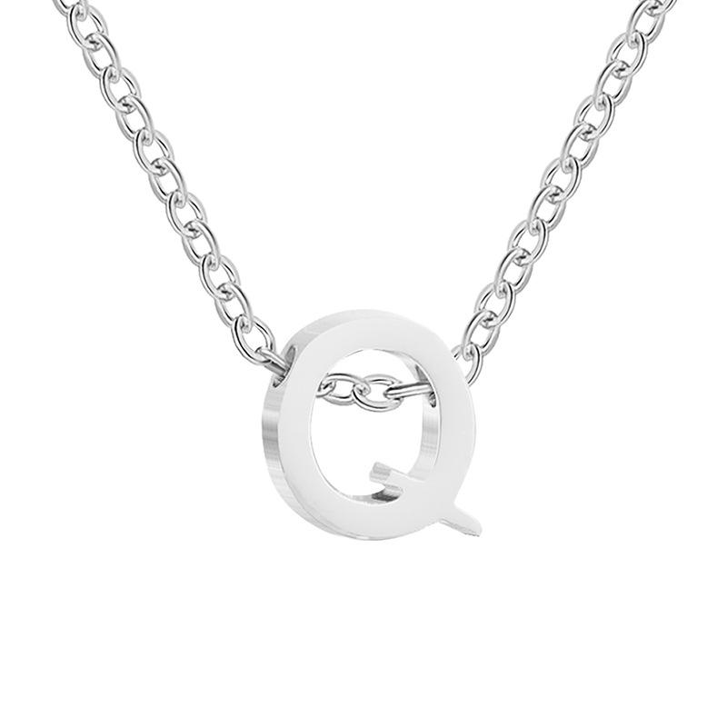 eManco Gold-Plated Stainless Steel Letter Necklace with European & American Pendant