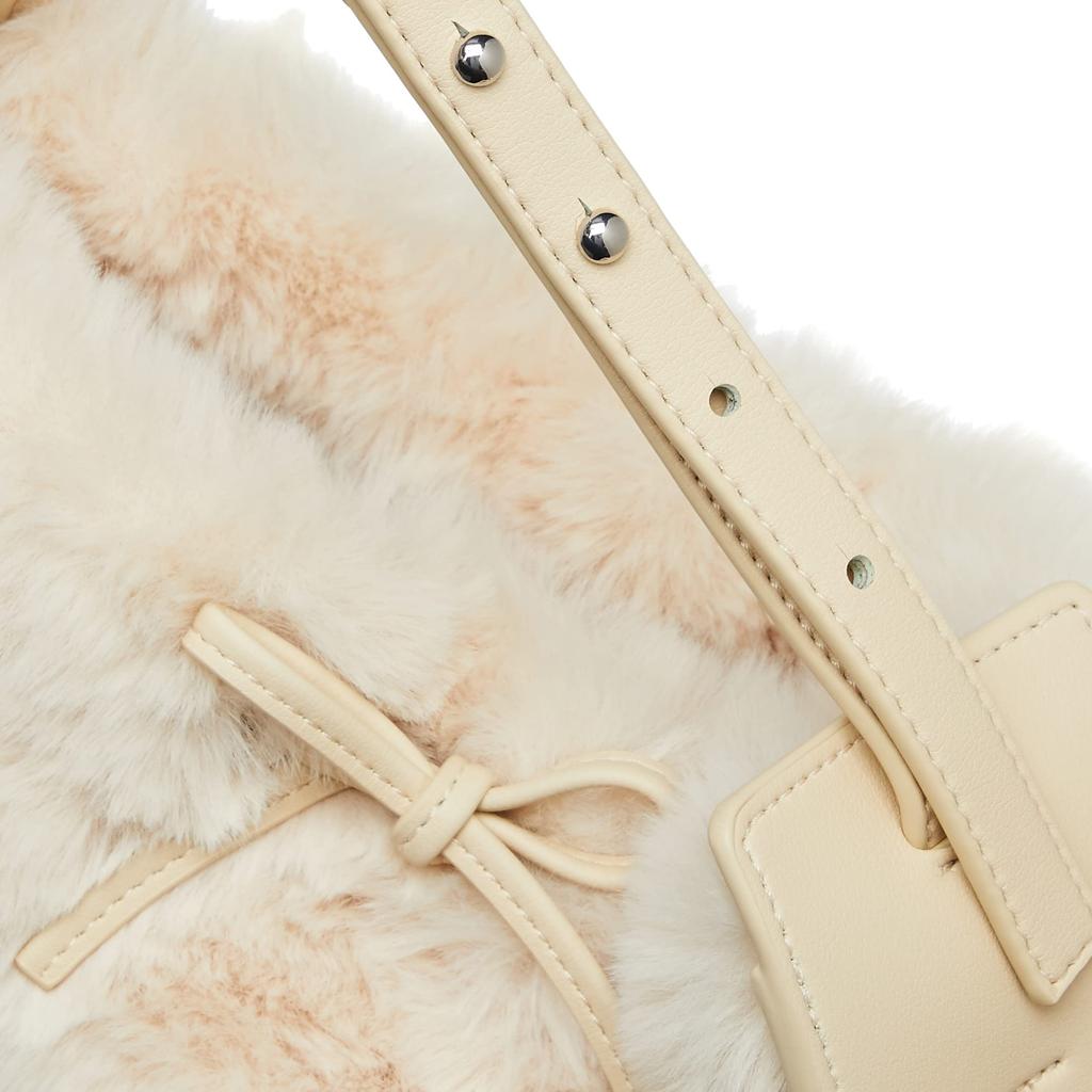 FRAY I.D. Drawstring Fur Shoulder Bag FWGB215306 Women's White, Free Size
