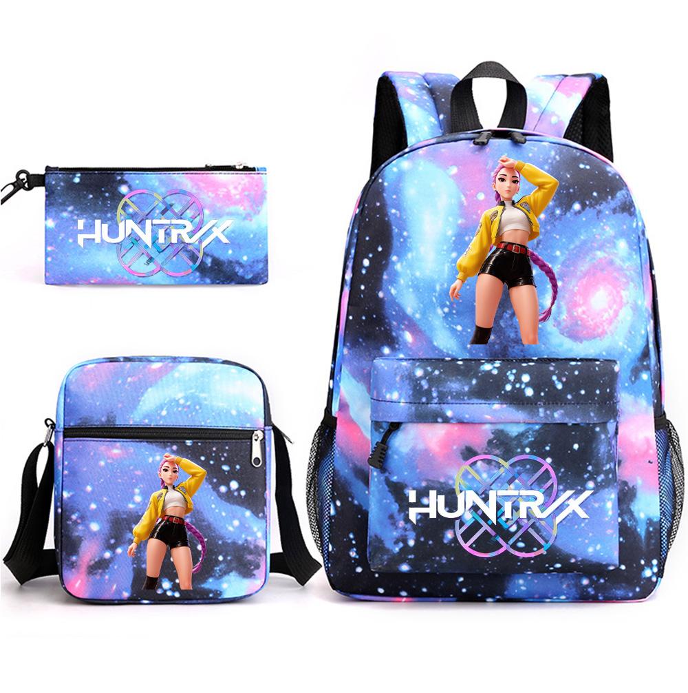 3Pcs/set Cartoon Printed Backpack with Shoulder Bag Pencil Case for Teenager Student Boy Girl School Bag Large Capacity Waterproof Bookbag Kid Gift